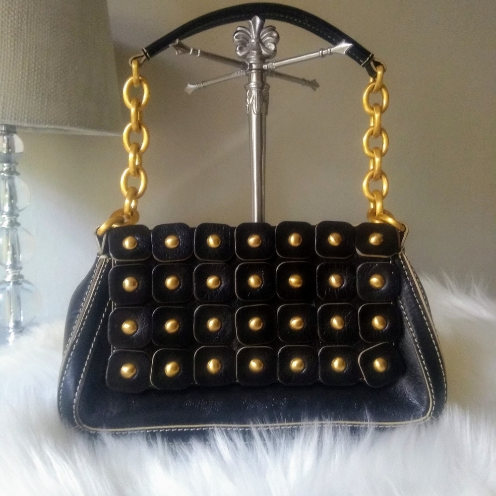 MAXX NY Black with Gold Hardware mini purse clutch